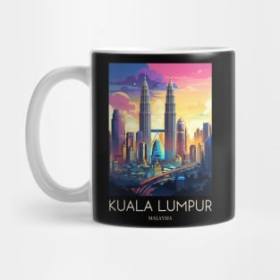 A Pop Art Travel Print of Kuala Lumpur - Malaysia Mug